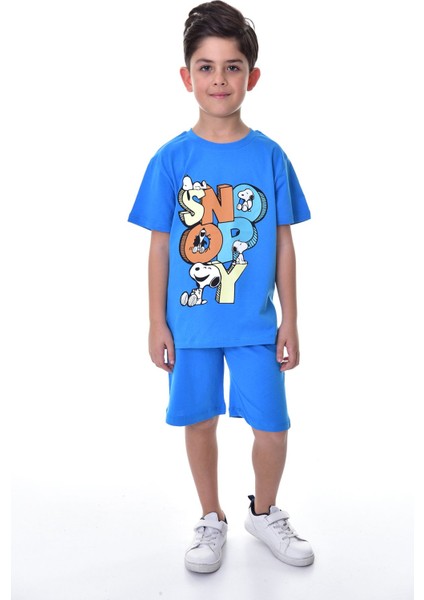 Snoopy Baskılı 2'li Şort - T-Shirt Çocuk Takım