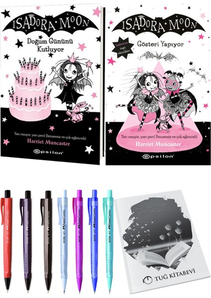 Isadora Moon 9 Gösteri Yapıyor ve Isadora Moon 4 Doğum Gününü Kutluyor 2'li Set - Kalem