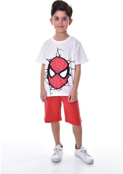 Spider - Man Baskılı 2'li Şort - T-Shirt Çocuk Takım
