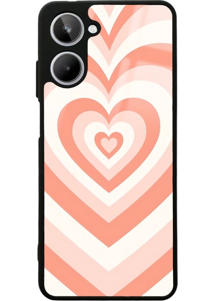 Oppo Realme 10 Orange Heart Tasarımlı Glossy Telefon Kılıfı