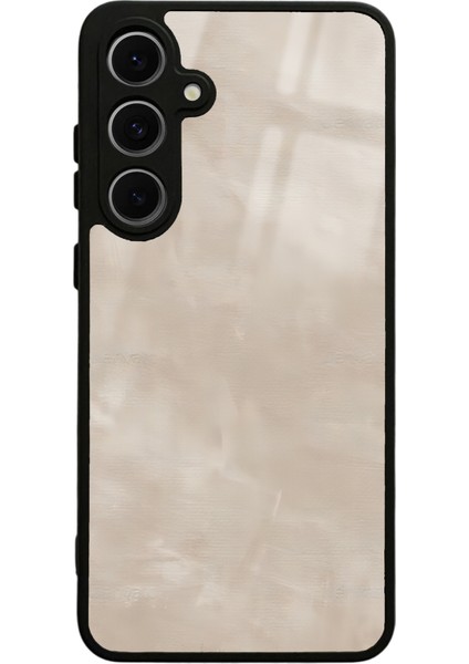 Samsung S24 Fe Süt Kahvesi Mermer Tasarımlı Glossy Telefon Kılıfı