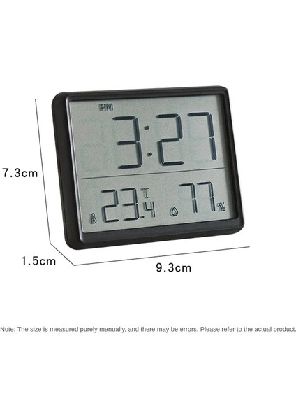 Pilli LCD Dijital Ekran Mini Saat 9x7 cm Alarm Sıcaklık Nem Göstergesi Ultra Ince Dekoratif Çok Fonksiyonlu
