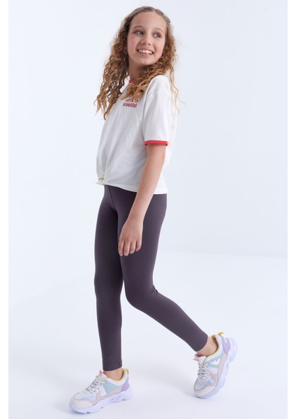 Eflatun Yüksek Bel Dar Paça Kız Çocuk Tayt - 75047 modelleri