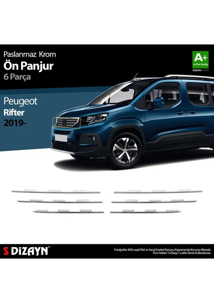 Peugeot Rifter Krom Ön Panjur 6 Prç. 2019 Üzeri