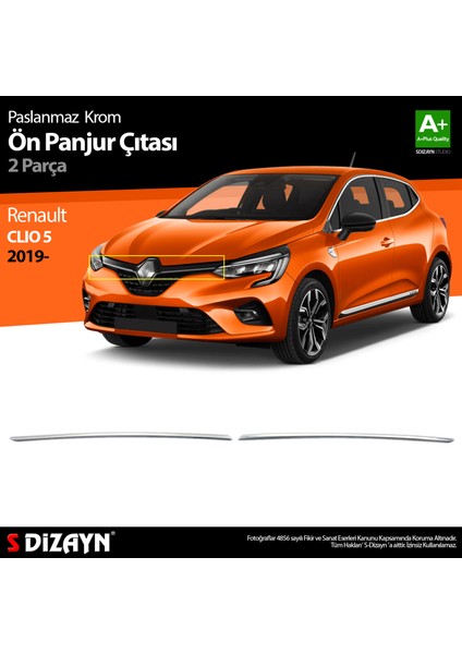 Renault Clio 5 Krom Ön Panjur 2 Prç. 2019 Üzeri