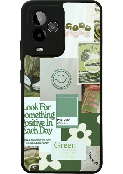 Gm 24 Pro Green Sticker Tasarımlı Glossy Telefon Kılıfı
