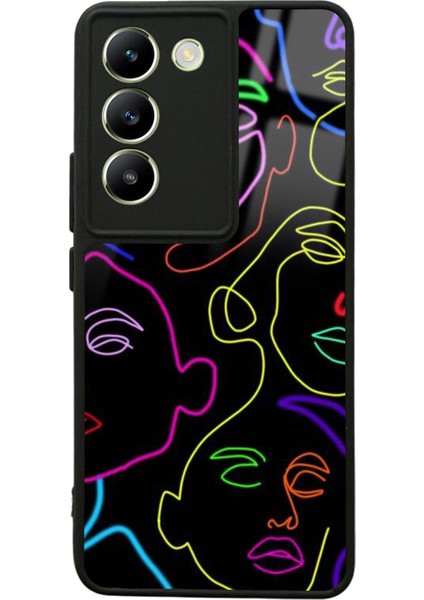 Vivo V30 Lite Neon Silüet Tasarımlı Glossy Telefon Kılıfı