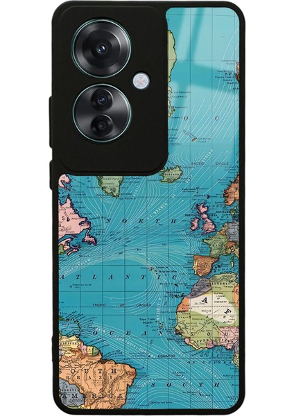 Oppo Reno 11F 5g Atlantic Map Tasarımlı Glossy Telefon Kılıfı