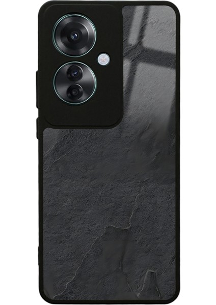 Oppo Reno 11F 5g Siyah Mermer Tasarımlı Glossy Telefon Kılıfı