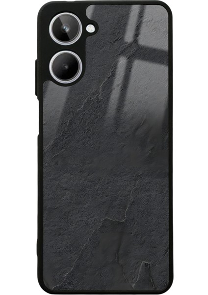 Oppo Realme 10 Siyah Mermer Tasarımlı Glossy Telefon Kılıfı