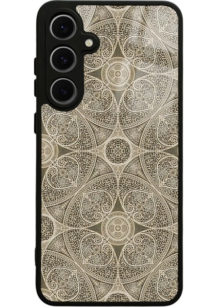 Samsung S24 Fe Krem Motif Tasarımlı Glossy Telefon Kılıfı
