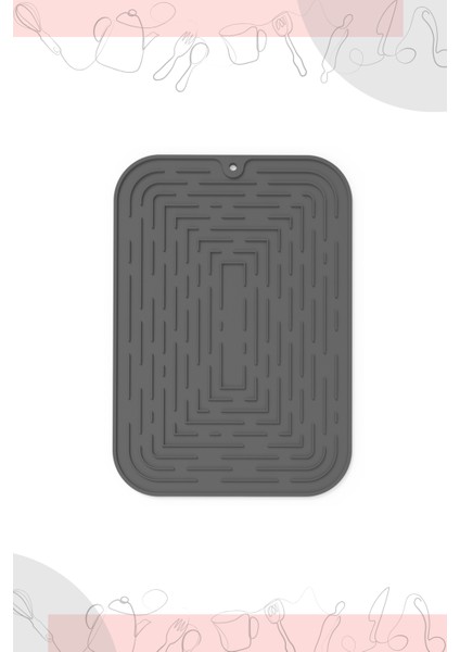 Bulaşık Kurutma Matı, Bulaşıklık - Su Toplamaz Silikon Bulaşık Altlığı Orta Boy 36X25 cm Antrasit modelleri
