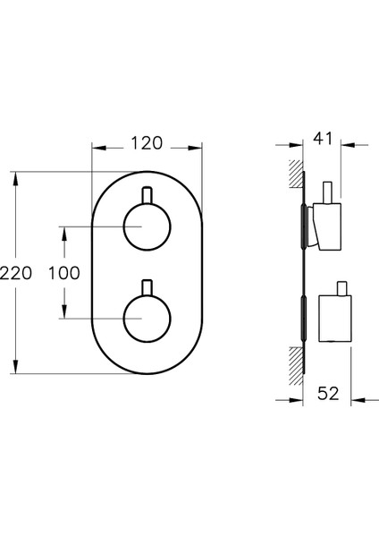 Aquaheat A47117 R2 Ankastre Banyo/duş Bataryası, Krom