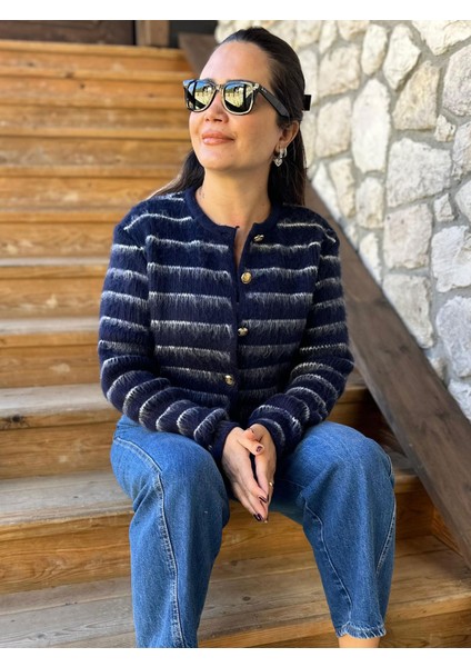 Lamb Tiftik Doku Lacivert Hırka