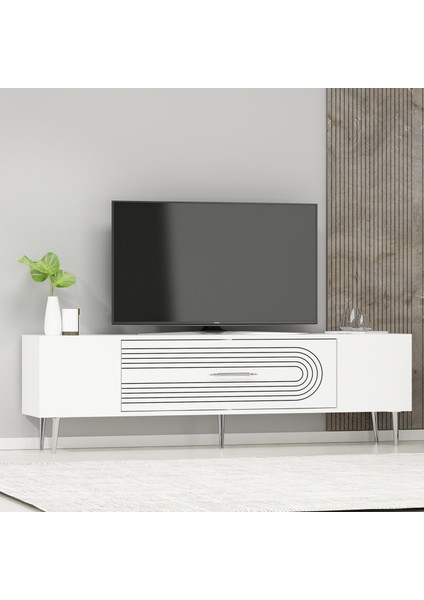 DEKOL3CT Tv Sehpası Beyaz-Gümüş fiyatları