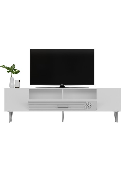 DEKOL3CT Tv Sehpası Beyaz-Gümüş fırsatları