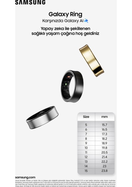 Galaxy Ring 9 Size 18.9 mm Siyah Titanyum