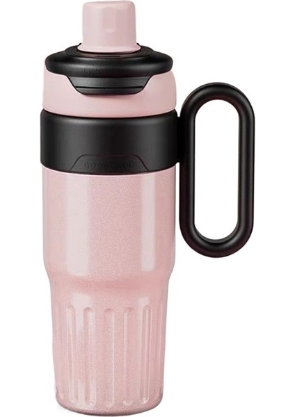 Saman Bardak Çift Katmanlı Vakum Yalıtımlı Bardak Macaron Rengi Çift Içecek Kulplu Bardak (Yurt Dışından)