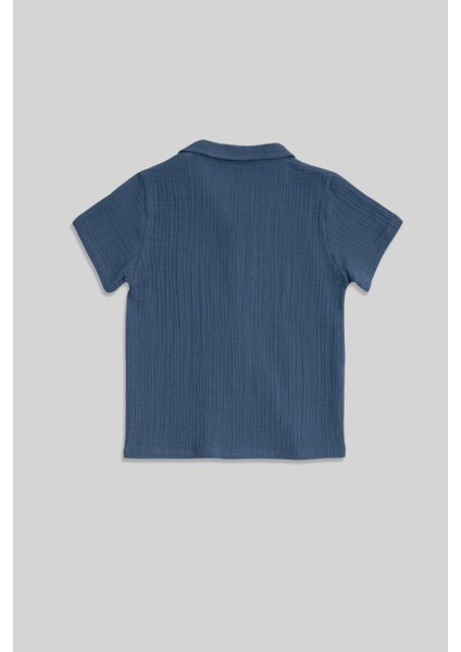 Nate Indigo Muslin Erkek Çocuk Gömlek