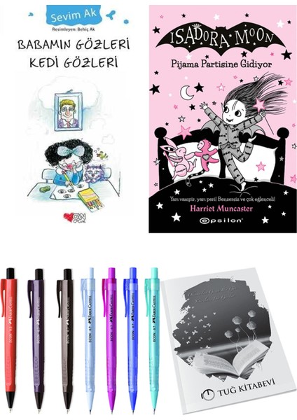 Isadora Moon 10 Pijama Partisine Gidiyor ve Babamın Gözleri Kedi Gözleri 2li Set