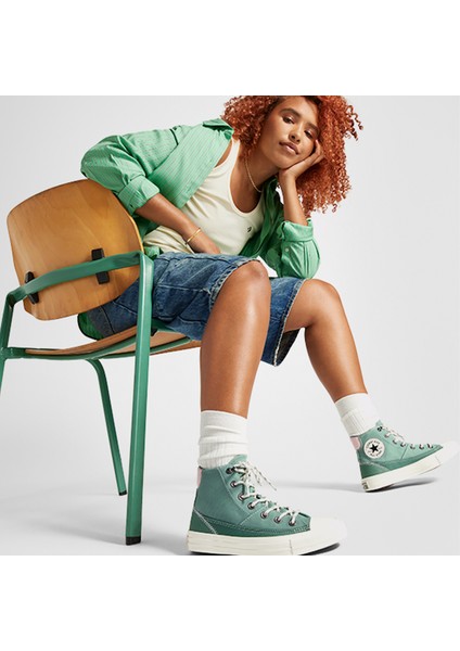 Chuck Taylor All Star Patchwork Kadın Yeşil Sneaker fiyatları
