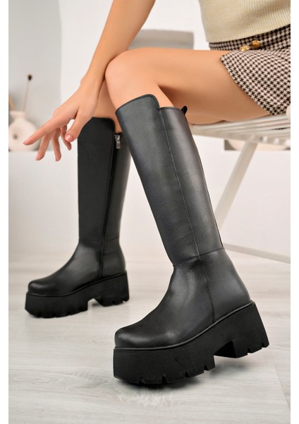 Kadın Çizme Yüksek Taban Fermuarlı ALD2000-Ç101