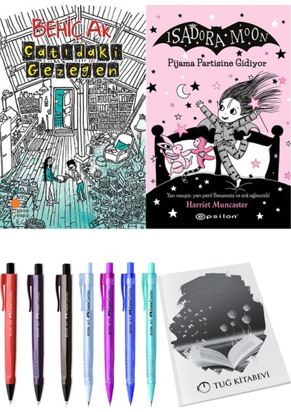 Isadora Moon 10 Pijama Partisine Gidiyor ve Çatıdaki Gezegen 2li Set
