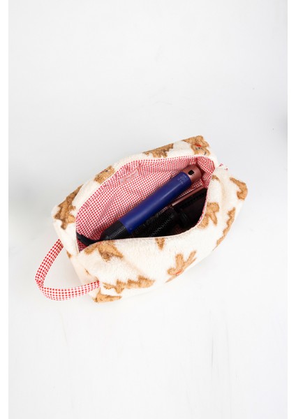 Peluş Yılbaşı Desenli Dyson Airwrap ve Tüm Saç Şekillendiriniz Için Xl Seyahat Çantası- Büyük Boy Makyaj Çantası