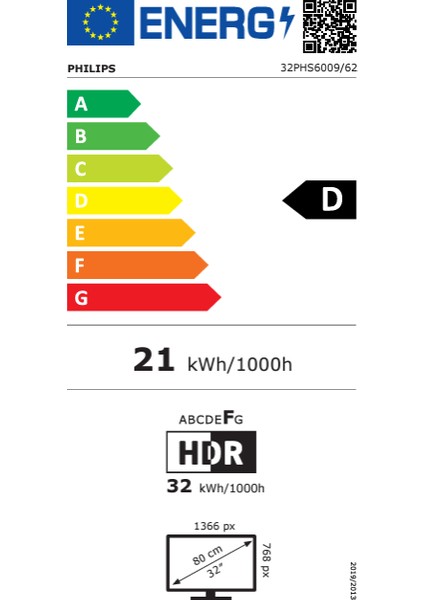 32PHS6009/62 32" 80 Ekran Uydu Alıcılı 4K Ultra HD LED TV