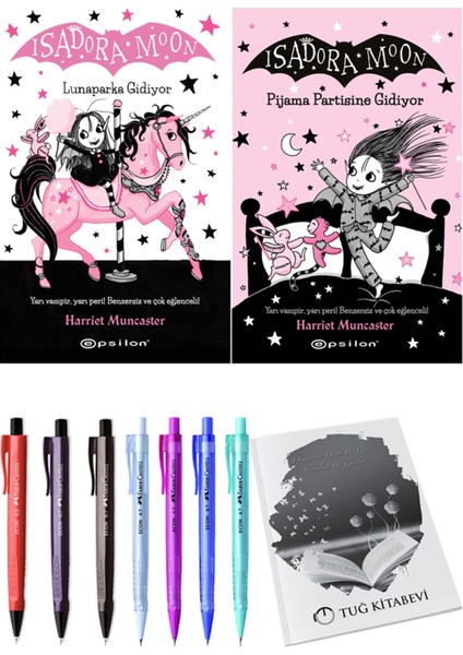 Isadora Moon 10 Pijama Partisine Gidiyor ve Isadora Moon 7 Lunaparka Gidiyor 2li Set