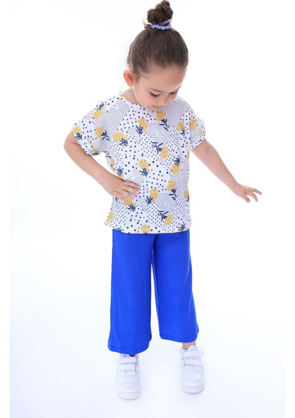 Kısa Kol Sarı Çiçek Desenli Alt-Üst Kız Çocuk Takım modelleri