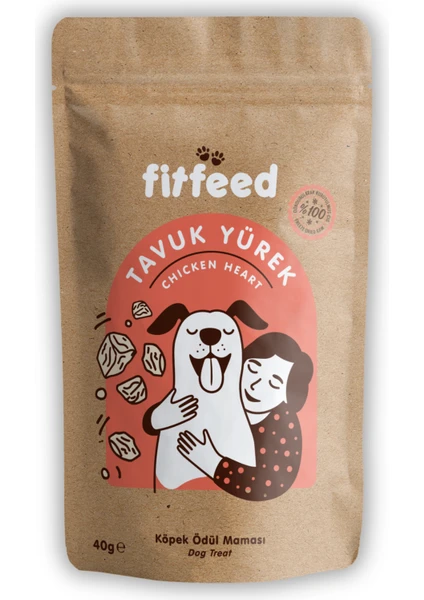 Freeze-Dried Çiğ Tavuk Yürek Köpek Ödülü 40g