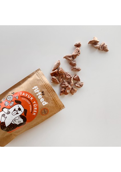 Freeze-Dried Çiğ Tavuk Yürek Köpek Ödülü 40g