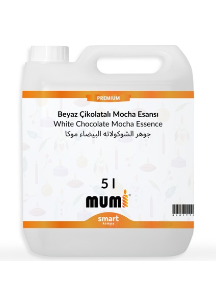 Premium Beyaz Çikolatalı Mocha Mum Esansı 5 Litre