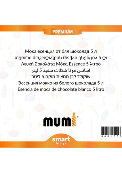 Premium Beyaz Çikolatalı Mocha Mum Esansı 5 Litre fiyatları