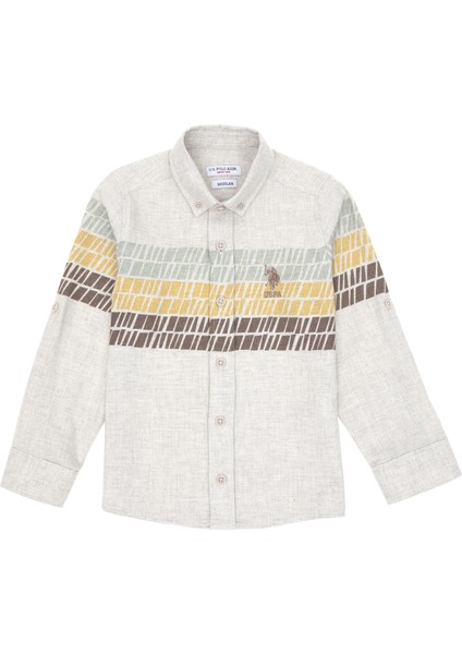 Erkek Çocuk Ekru Gömlek Desenli 50297397-VR019 fırsatları