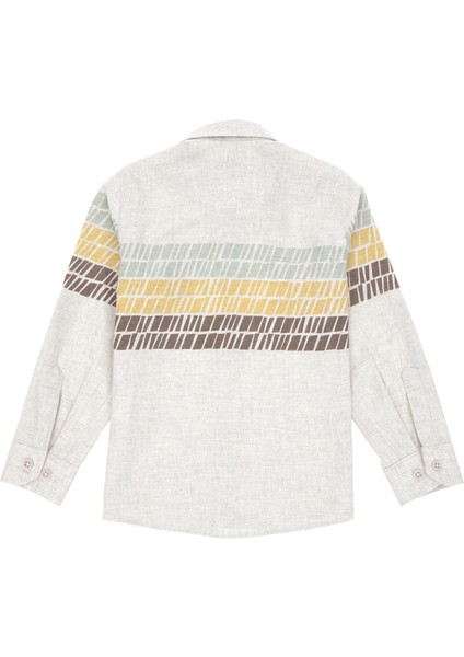 Erkek Çocuk Ekru Gömlek Desenli 50297397-VR019 indirimleri