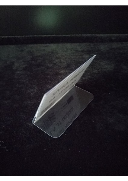 Pvc Etiketlik Isimlik Ayaklı Arkaya Yatık Plastik Etiketlik Cep Stand Ürün Etiket Koruyucu Cep Ayaklı Stand Plastik Kart Koruyucu