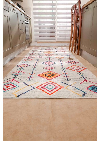 Brillahome Kilim Desenli Dijital Baskı Yıkanabilir Pamuk Taban Salon Halısı Mutfak Halısı NVH20000050