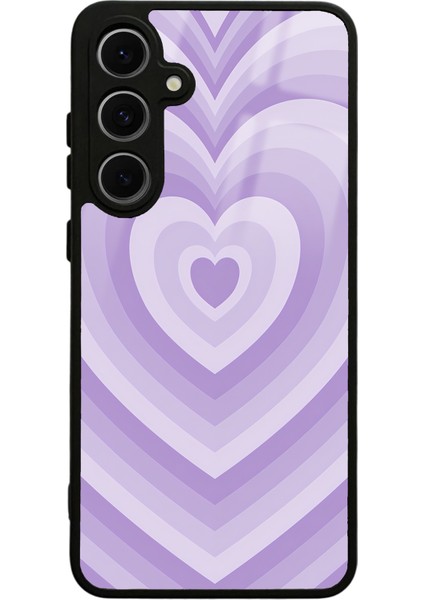 Samsung S24 Fe Lila Kalp Tasarımlı Glossy Telefon Kılıfı