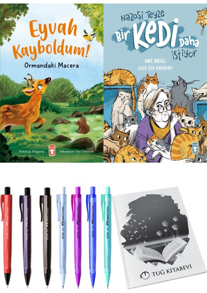 Nazoşi Teyze Bir Kedi Daha İstiyor ve Eyvah Kayboldum! Ormandaki Macera 2'li Set - Kalem