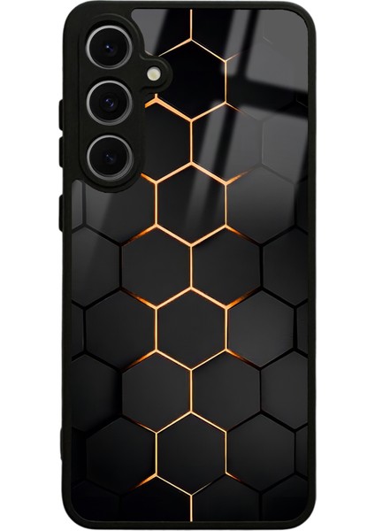 Samsung S24 Fe Yellow Carbon Tasarımlı Glossy Telefon Kılıfı