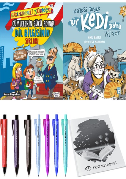 Nazoşi Teyze Bir Kedi Daha İstiyor ve Cümlelerin Gücü Adına! Dil Bilgisinin Sırları 2'li Set - Kalem