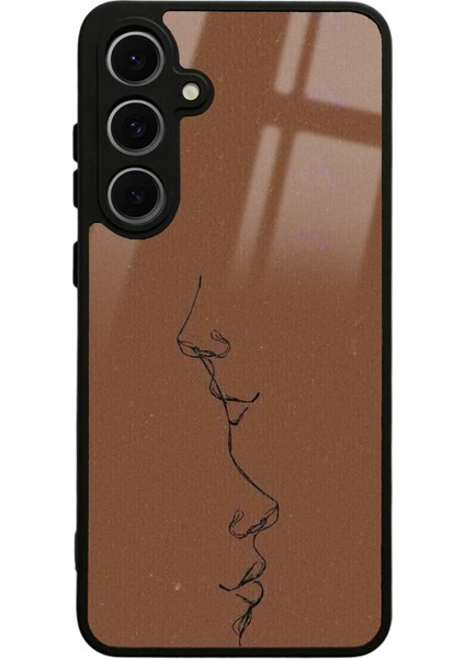 Samsung S24 Fe Kahve Silüet Tasarımlı Glossy Telefon Kılıfı
