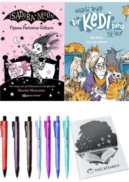 Nazoşi Teyze Bir Kedi Daha İstiyor ve Isadora Moon 10 Pijama Partisine Gidiyor 2'li Set - Kalem
