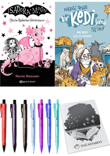 Nazoşi Teyze Bir Kedi Daha İstiyor ve Isadora Moon 6 Okula Ejderha Götürüyor 2'li Set - Kalem