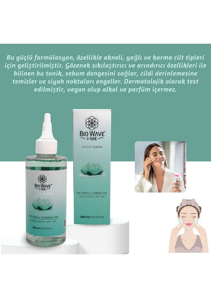 Pore Reducer Clarifying Tonic Glycolic Acid %5+Aha+Bha Siyah Nokta ve Akne Karşıtı Tonik 200 ml