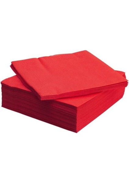 Düz Kırmızı Kağıt Peçete 20 Adet 33 X33 cm