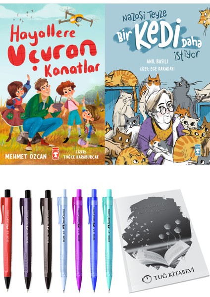 Nazoşi Teyze Bir Kedi Daha İstiyor ve Hayallere Uçuran Kanatlar 2'li Set - Kalem