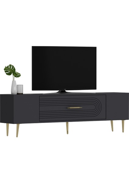 DEKOL3CT Tv Sehpası Antrasit-Altın modelleri